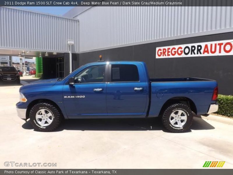 Deep Water Blue Pearl / Dark Slate Gray/Medium Graystone 2011 Dodge Ram 1500 SLT Crew Cab 4x4