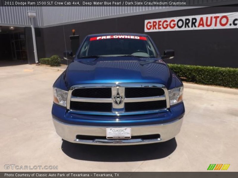 Deep Water Blue Pearl / Dark Slate Gray/Medium Graystone 2011 Dodge Ram 1500 SLT Crew Cab 4x4