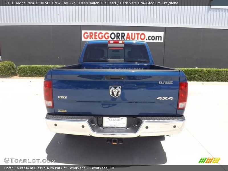 Deep Water Blue Pearl / Dark Slate Gray/Medium Graystone 2011 Dodge Ram 1500 SLT Crew Cab 4x4