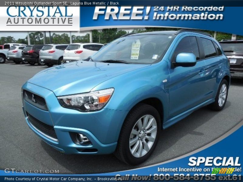 Laguna Blue Metallic / Black 2011 Mitsubishi Outlander Sport SE