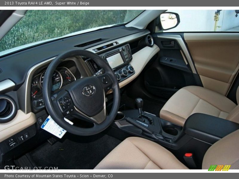 Super White / Beige 2013 Toyota RAV4 LE AWD