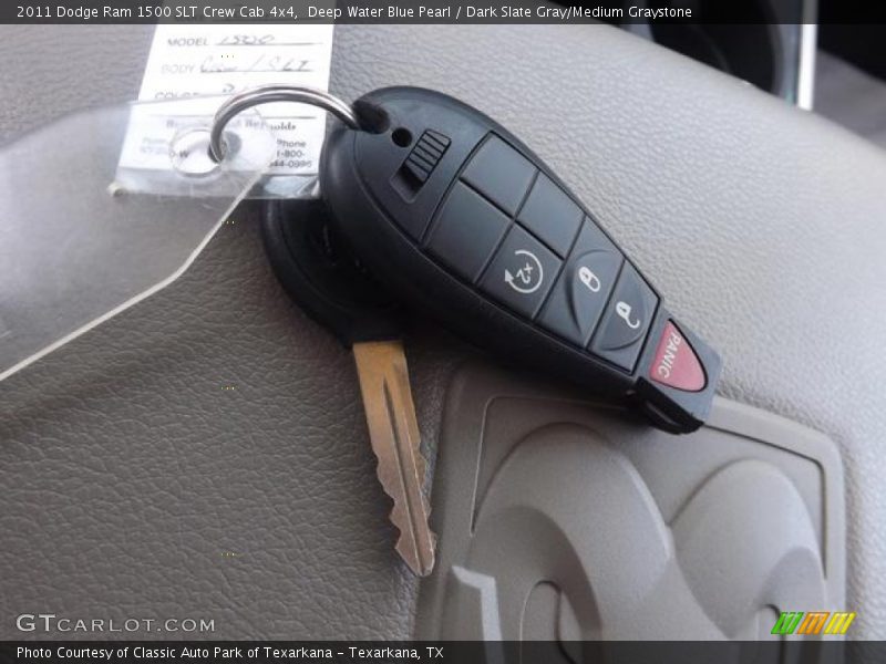 Deep Water Blue Pearl / Dark Slate Gray/Medium Graystone 2011 Dodge Ram 1500 SLT Crew Cab 4x4