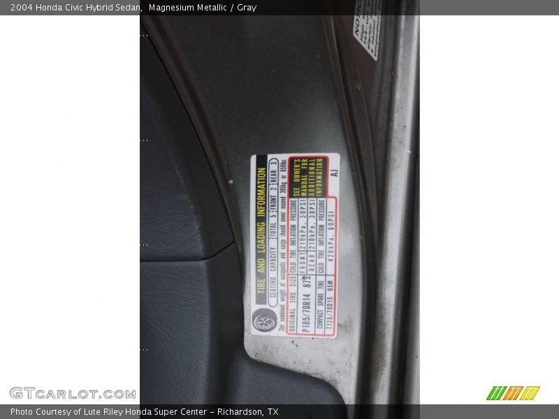 Magnesium Metallic / Gray 2004 Honda Civic Hybrid Sedan