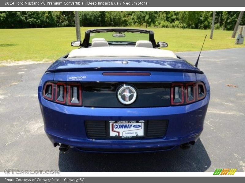 Deep Impact Blue / Medium Stone 2014 Ford Mustang V6 Premium Convertible
