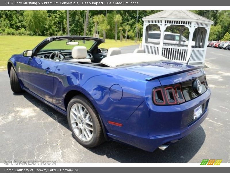 Deep Impact Blue / Medium Stone 2014 Ford Mustang V6 Premium Convertible