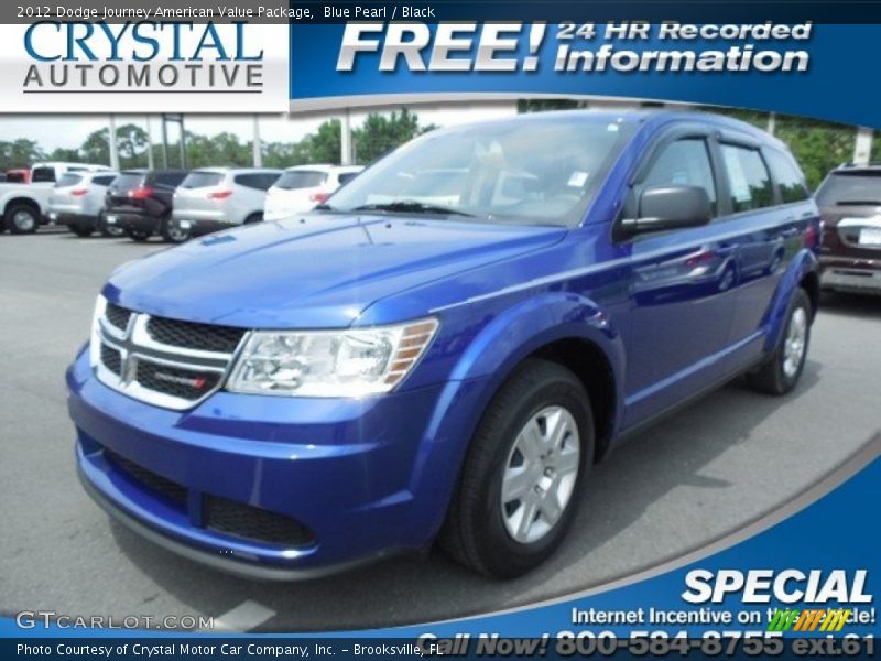 Blue Pearl / Black 2012 Dodge Journey American Value Package