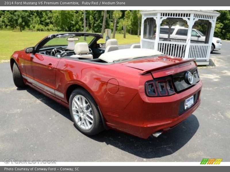 Ruby Red / Medium Stone 2014 Ford Mustang V6 Premium Convertible
