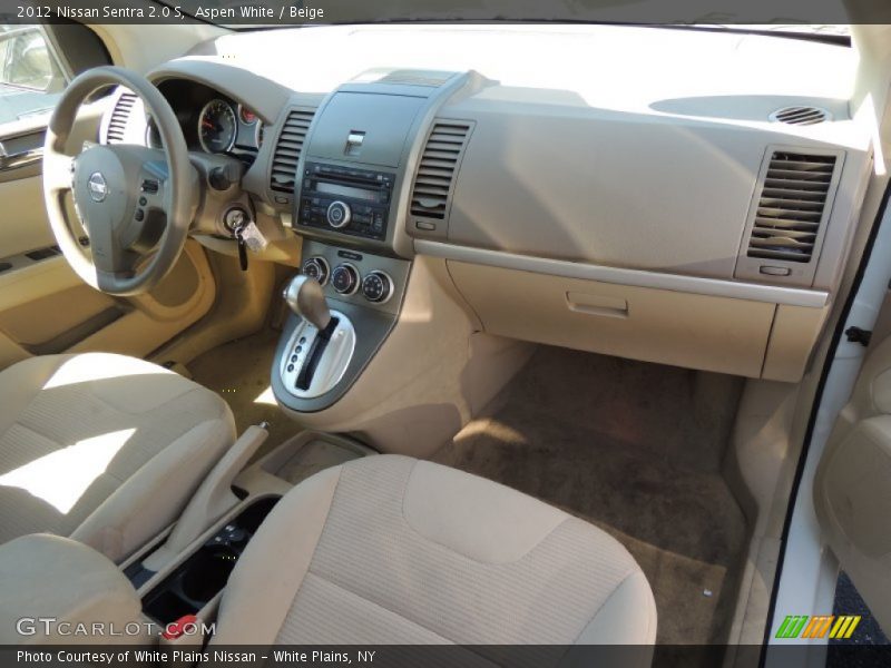 Aspen White / Beige 2012 Nissan Sentra 2.0 S