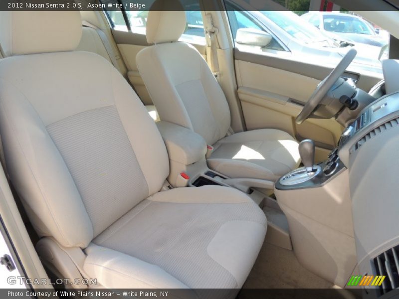 Aspen White / Beige 2012 Nissan Sentra 2.0 S
