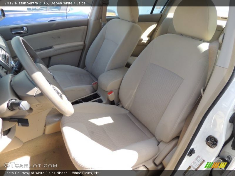 Aspen White / Beige 2012 Nissan Sentra 2.0 S