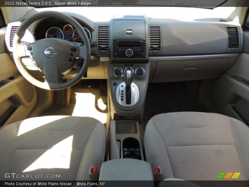 Aspen White / Beige 2012 Nissan Sentra 2.0 S