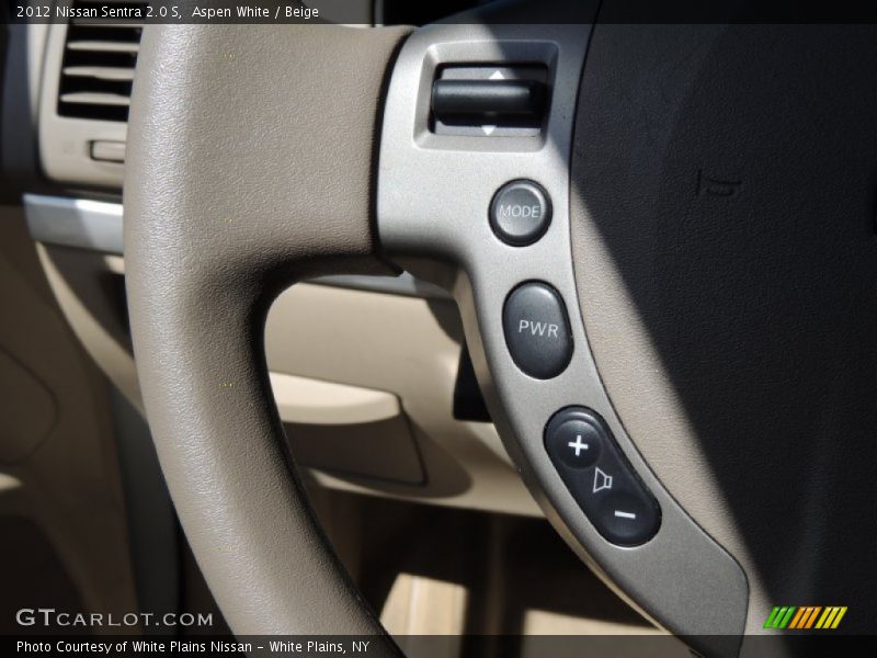 Aspen White / Beige 2012 Nissan Sentra 2.0 S