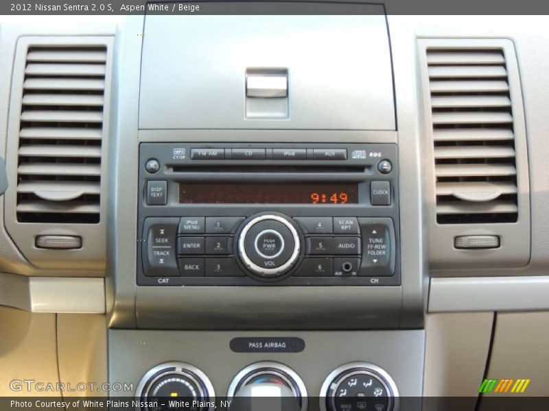 Aspen White / Beige 2012 Nissan Sentra 2.0 S