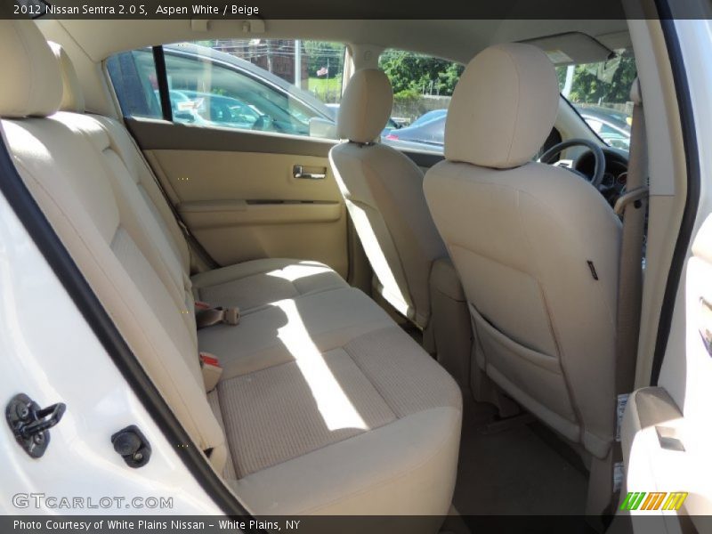 Aspen White / Beige 2012 Nissan Sentra 2.0 S