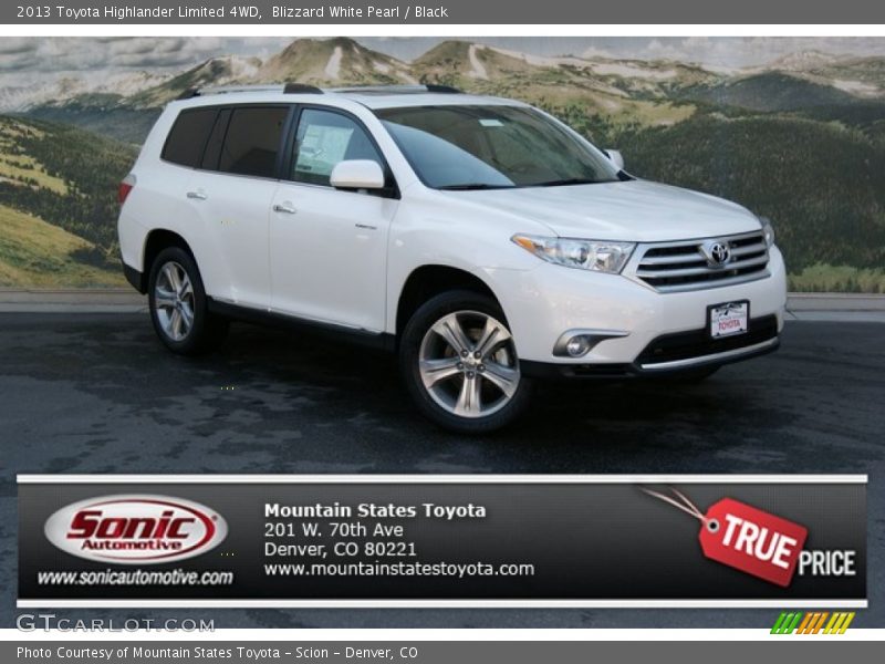 Blizzard White Pearl / Black 2013 Toyota Highlander Limited 4WD