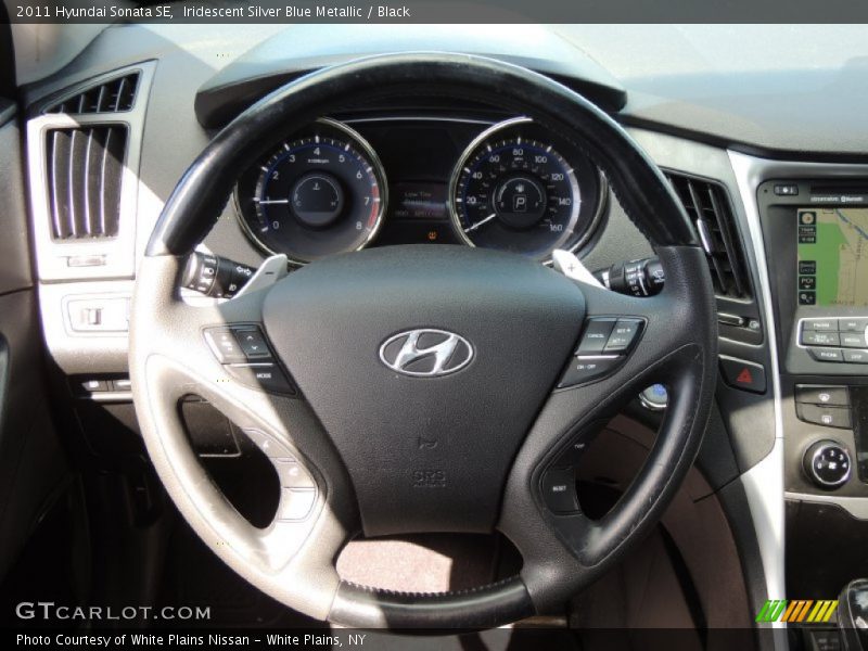 Iridescent Silver Blue Metallic / Black 2011 Hyundai Sonata SE