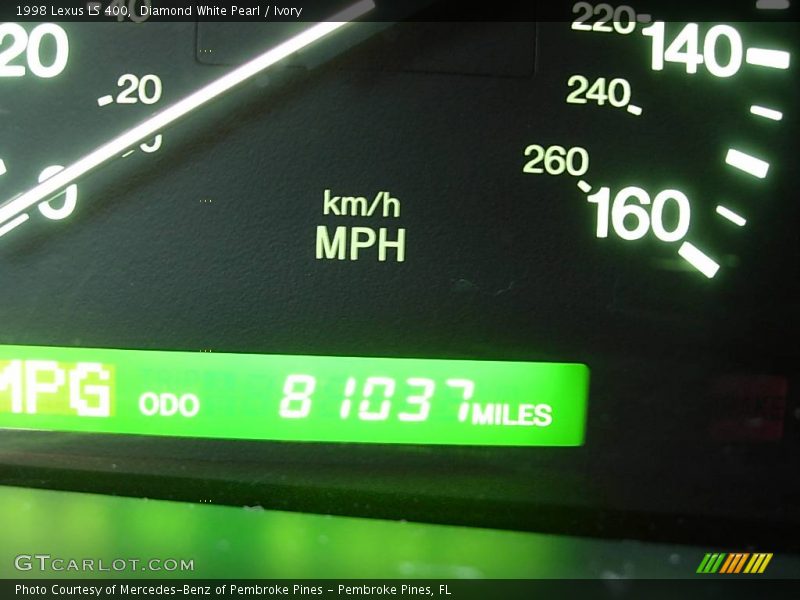 Diamond White Pearl / Ivory 1998 Lexus LS 400