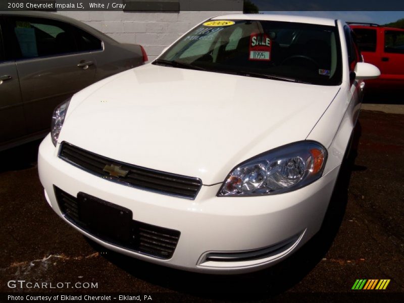White / Gray 2008 Chevrolet Impala LS