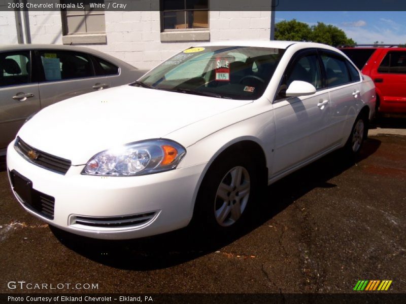 White / Gray 2008 Chevrolet Impala LS