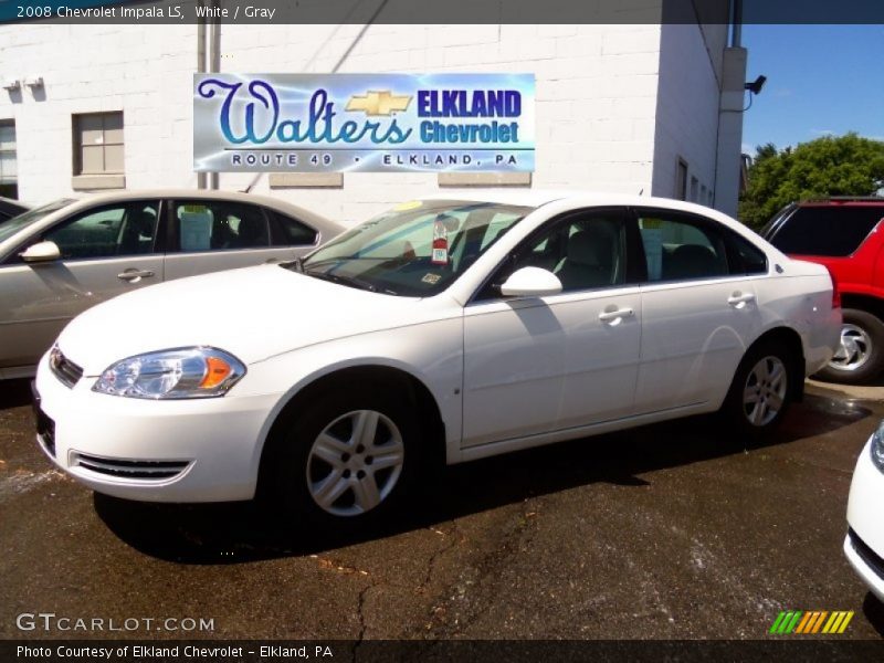 White / Gray 2008 Chevrolet Impala LS