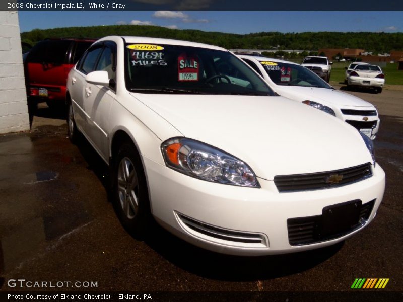 White / Gray 2008 Chevrolet Impala LS