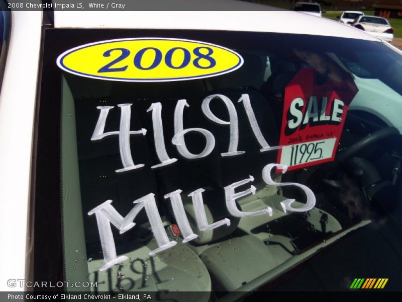 White / Gray 2008 Chevrolet Impala LS