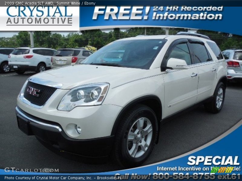 Summit White / Ebony 2009 GMC Acadia SLT AWD