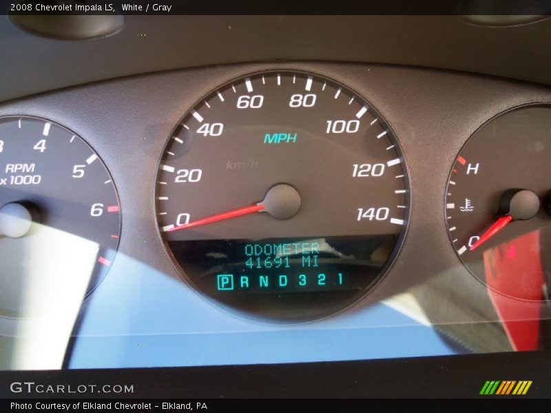 White / Gray 2008 Chevrolet Impala LS