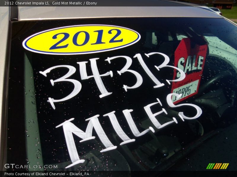 Gold Mist Metallic / Ebony 2012 Chevrolet Impala LS