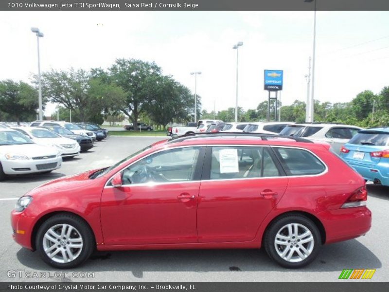 Salsa Red / Cornsilk Beige 2010 Volkswagen Jetta TDI SportWagen