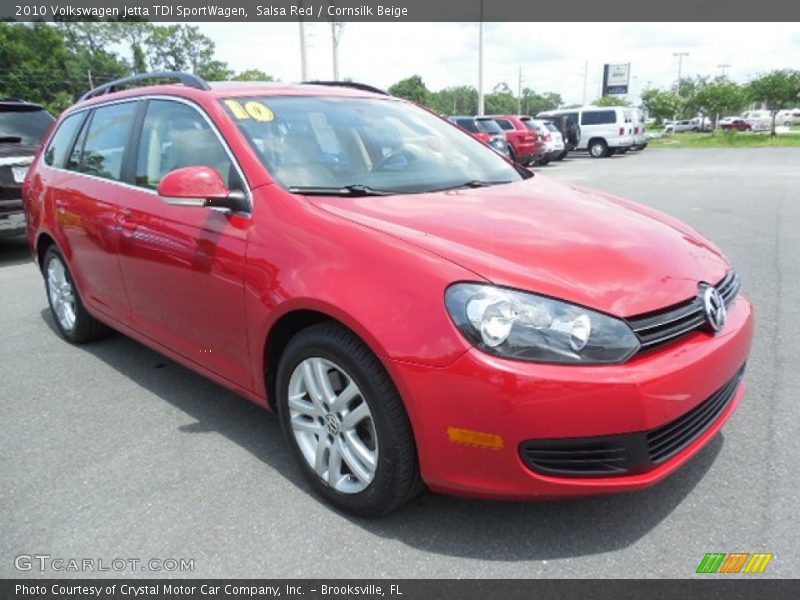 Salsa Red / Cornsilk Beige 2010 Volkswagen Jetta TDI SportWagen