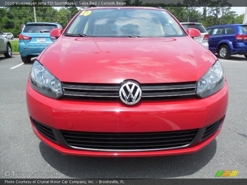 Salsa Red / Cornsilk Beige 2010 Volkswagen Jetta TDI SportWagen