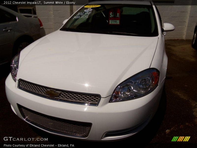 Summit White / Ebony 2012 Chevrolet Impala LT