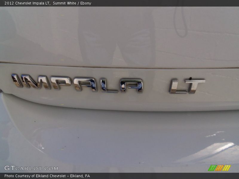 Summit White / Ebony 2012 Chevrolet Impala LT