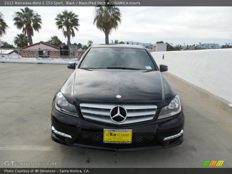 Black / Black/Red Stitch w/DINAMICA Inserts 2013 Mercedes-Benz C 250 Sport