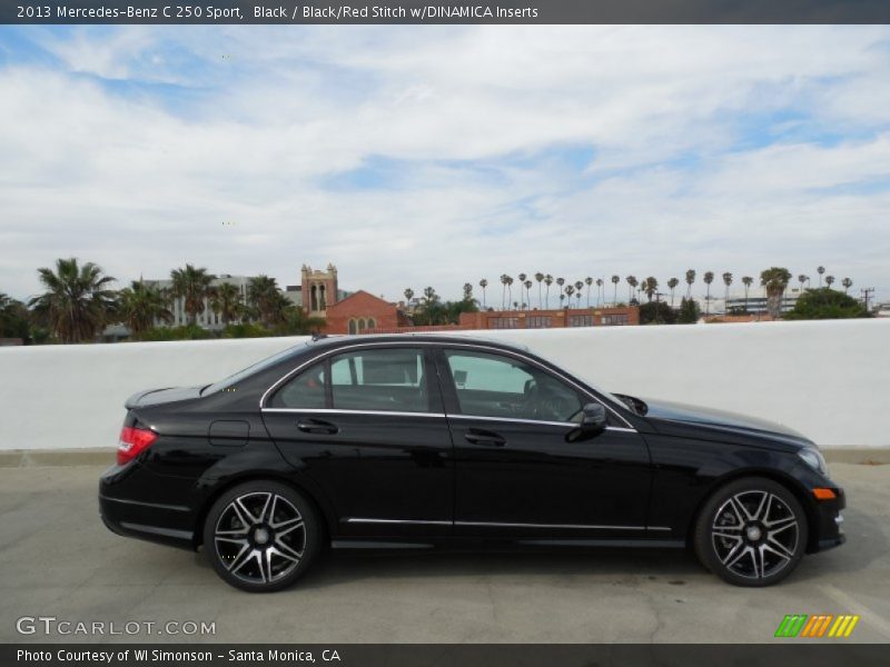 Black / Black/Red Stitch w/DINAMICA Inserts 2013 Mercedes-Benz C 250 Sport