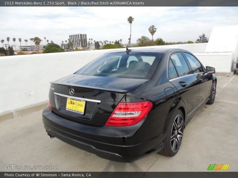 Black / Black/Red Stitch w/DINAMICA Inserts 2013 Mercedes-Benz C 250 Sport