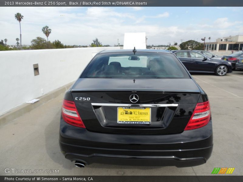 Black / Black/Red Stitch w/DINAMICA Inserts 2013 Mercedes-Benz C 250 Sport