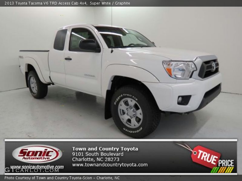 Super White / Graphite 2013 Toyota Tacoma V6 TRD Access Cab 4x4