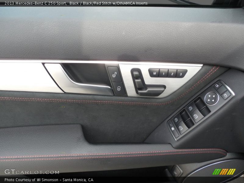 Black / Black/Red Stitch w/DINAMICA Inserts 2013 Mercedes-Benz C 250 Sport