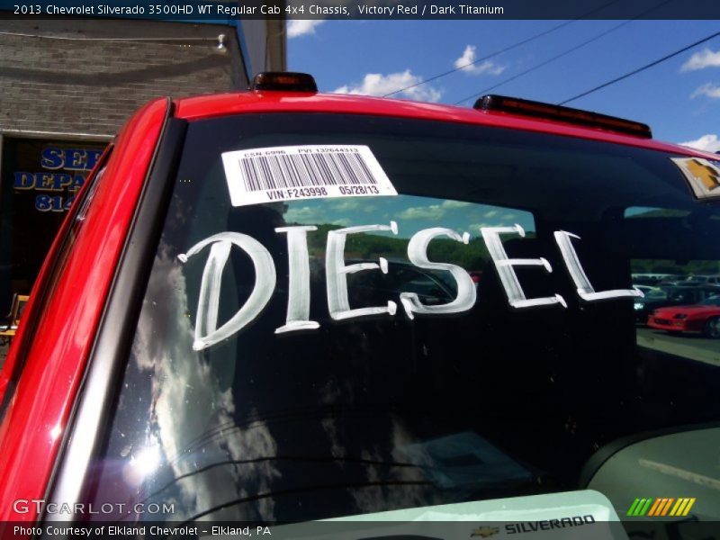 Victory Red / Dark Titanium 2013 Chevrolet Silverado 3500HD WT Regular Cab 4x4 Chassis