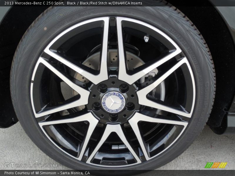 Black / Black/Red Stitch w/DINAMICA Inserts 2013 Mercedes-Benz C 250 Sport