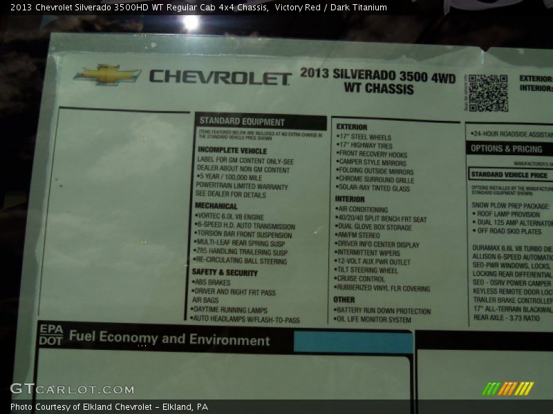 Victory Red / Dark Titanium 2013 Chevrolet Silverado 3500HD WT Regular Cab 4x4 Chassis