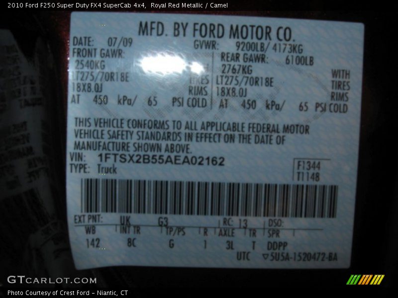 Royal Red Metallic / Camel 2010 Ford F250 Super Duty FX4 SuperCab 4x4