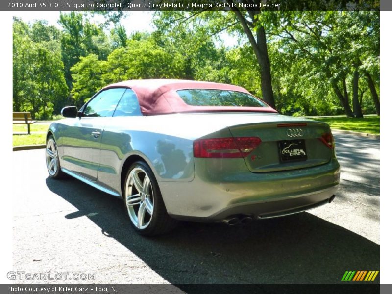 Quartz Gray Metallic / Magma Red Silk Nappa Leather 2010 Audi S5 3.0 TFSI quattro Cabriolet