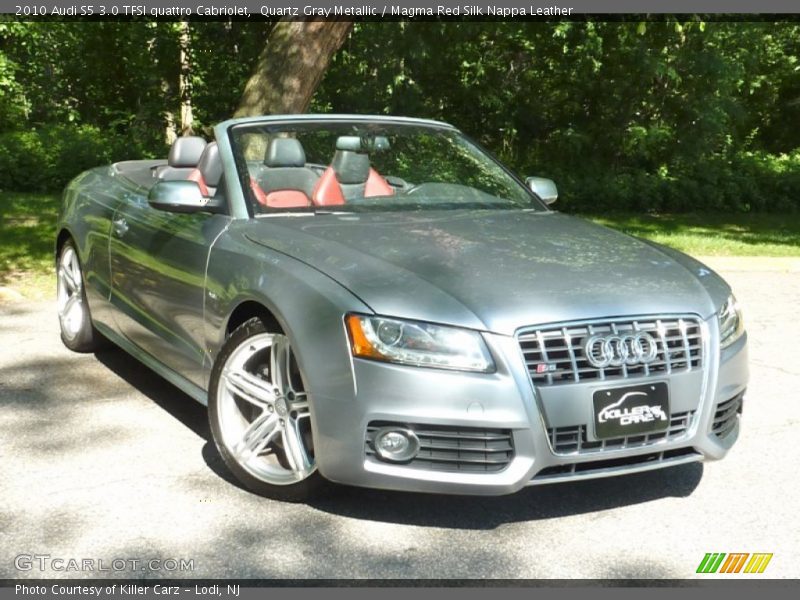 Quartz Gray Metallic / Magma Red Silk Nappa Leather 2010 Audi S5 3.0 TFSI quattro Cabriolet