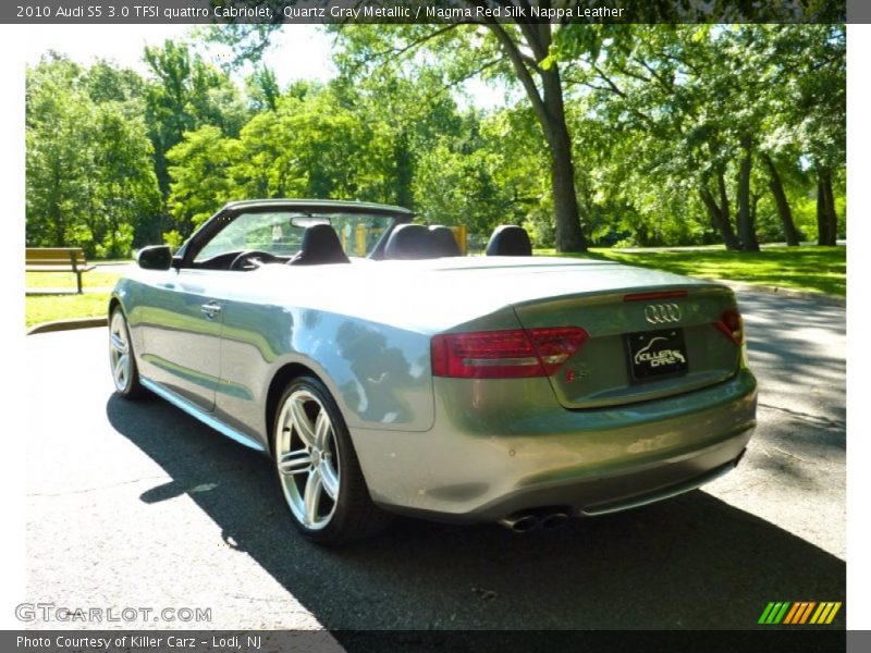 Quartz Gray Metallic / Magma Red Silk Nappa Leather 2010 Audi S5 3.0 TFSI quattro Cabriolet