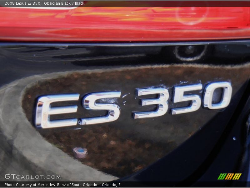 Obsidian Black / Black 2008 Lexus ES 350
