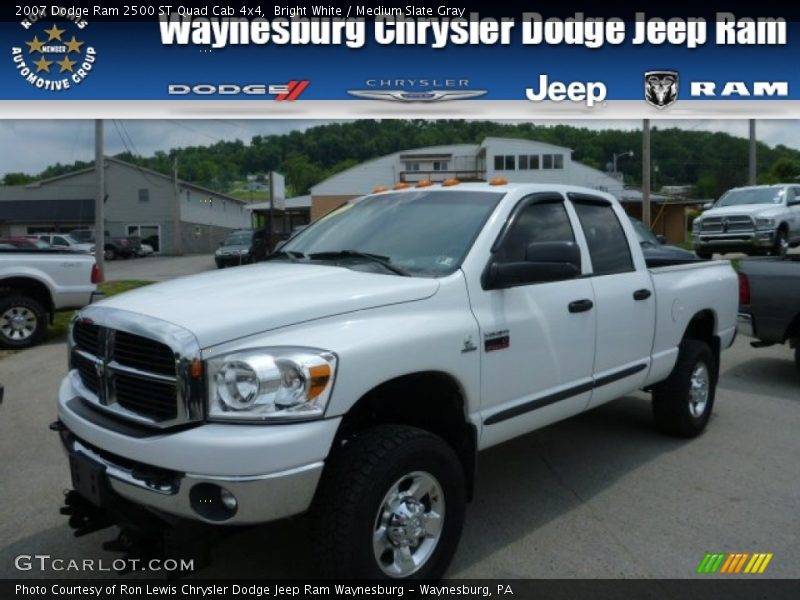 Bright White / Medium Slate Gray 2007 Dodge Ram 2500 ST Quad Cab 4x4