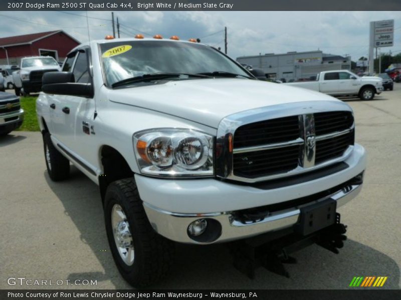 Bright White / Medium Slate Gray 2007 Dodge Ram 2500 ST Quad Cab 4x4